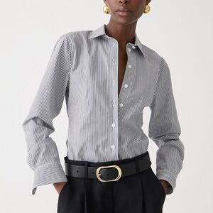 J. Crew Blue and White Striped Button-Down Shirt